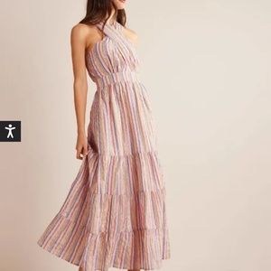Boden Metallic Stripe Maxi Dress (6) NWT